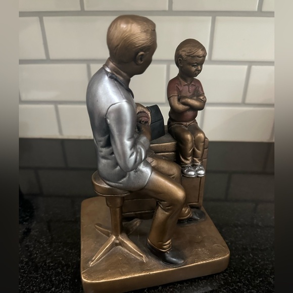 Bronze Doctor and Child Sculpture - Picture 2 of 6